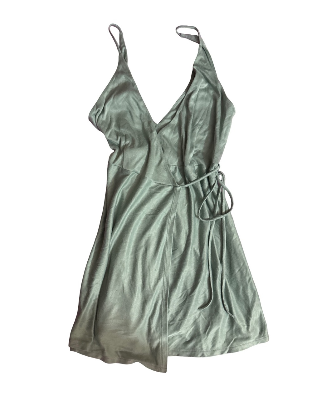 RVCA Sage Green Slip Wrap Mini Dress